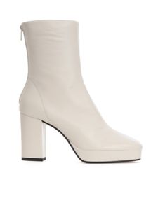 White Leather Ankle Boots