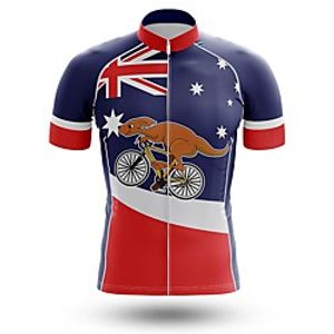 21Grams Men's Short Sleeve Cycling Jersey Summer Spandex RedBlue Australia Bike Top Mountain Bike MTB Road Bike Cycling Quick Dry Moisture Wicking Sports Clothing Apparel  Stretchy  Athleisure Lightinthebox