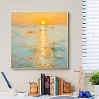 Monet Impressionist Landscape Sunrise On The Sea Hand-painted Oil Painting Cream Style Living Soom Decoration Picture Entrance Square Hanging Paintings (No Frame) Lightinthebox - thumbnail