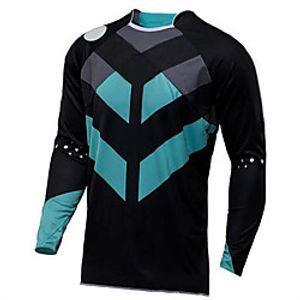 21Grams Men's Long Sleeve Cycling Jersey Downhill Jersey Dirt Bike Jersey Winter Spandex Polyester Bule / Black Patchwork Bike Jersey Top Mountain Bike MTB Road Bike Cycling Thermal Warm UV Resistant miniinthebox