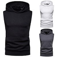 Men's Sleeveless Running Tank Top Tank Top Top Athletic Athleisure Summer Cotton Thermal Warm Breathable Soft Gym Workout Running Active Training Jogging Exercise Sportswear Solid Colored Normal Lightinthebox - thumbnail