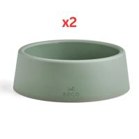 Beco Steady Food & Water Dog Bowl Small - Green (Pack Of 2)