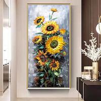 Mintura Handmade Sunflower Oil Paintings On Canvas Wall Art Decoration Modern Abstract Picture For Home Decor Rolled Frameless Unstretched Painting Lightinthebox