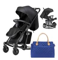 Teknum Stroller With Rocker With Blue Diaper Tote Bag- Black CM_TKSN_STROKBKFDP3BU - thumbnail