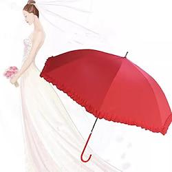 Girl Style Small Fresh Double Lace Long Handle Umbrella Clear Umbrella Sun Umbrella Sunshade Umbrella Creative Umbrella Wedding Bride Umbrella Lightinthebox