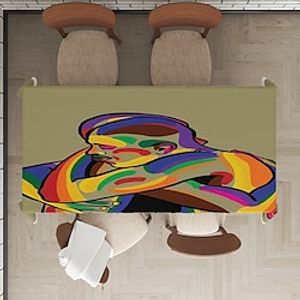 LGBT Pattern Rectangular Tablecloth Water Resistance Antiwrinkle Spillproof Soft for Dining Room, Buffet Banquet Parties and Holiday Dinners Lightinthebox