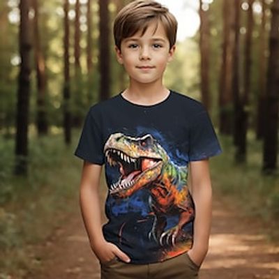 Boys 3D Animal Dinosaur Tee Short Sleeve Summer Active Vacation Sports Polyester Kids 3-12 Years School Outdoor Casual Lightinthebox Boys 3D Animal Dinosaur Tee Short Sleeve Summer Active Vacation Sports Polyester Kids 3-12 Years School Outdoor Casual Lightinthebox