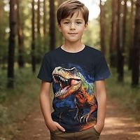 Boys 3D Animal Dinosaur Tee Short Sleeve Summer Active Vacation Sports Polyester Kids 3-12 Years School Outdoor Casual Lightinthebox