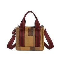 Women's Handbag Diaper Bag Tote Straw Daily Foldable Lightweight Geometric Black Brown Green Lightinthebox - thumbnail