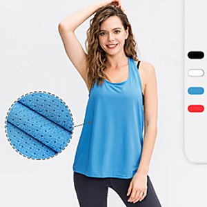 YUERLIAN Women's Sleeveless Running Tank Top Tee Tshirt Top Athletic Athleisure Summer Spandex Quick Dry Lightweight Breathable Fitness Gym Workout Running Jogging Training Sportswear Solid Colored Lightinthebox