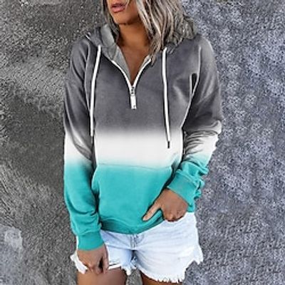Women's Hoodie Sweatshirt Pullover Streetwear Front Pocket Green Blue Purple Graphic Street Hoodie Long Sleeve S M L XL 2XL Lightinthebox