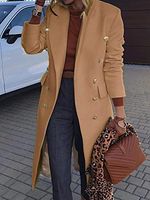 Women's Vintage Multi-button Woolen Coat - thumbnail