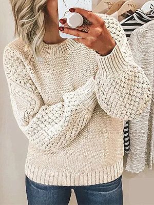 Women's Casual Jacquard Knitted Sweater