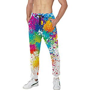 Men's Casual Athleisure Daily Sports Jogger Pants Sweatpants Pants Graffiti Full Length Drawstring Pocket 3D Print Rainbow Lightinthebox