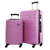 PARA JOHN Lightweight 2-Pieces ABS Hard side Travel Luggage Trolley Bag Set with Lock for men / women / unisex Hard shell strong PINK