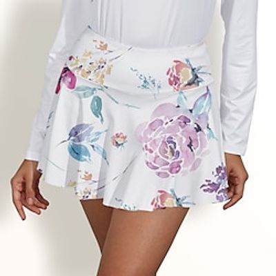 Women's Tennis Skirts Golf Skirts Breathable Quick Dry Moisture Wicking Tennis Clothing Golf Apparel Regular Fit 2 in 1 Golf Tee Pocket Floral Summer Tennis Golf Pickleball miniinthebox