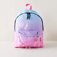 Unkeeper Printed Backpack with Chain Detail and Zip Closure - 43x33x18 cms