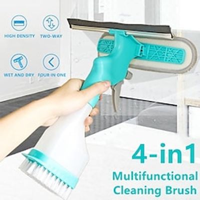 4 in 1 Window Cleaner Window Cleaning Brush with Spray Bottle Squeegee for Glass Cleaner Window Wipers 2PCS miniinthebox