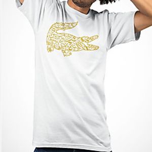 Men's Unisex Tee T shirt Hot Stamping Graphic Prints Animal Plus Size Print Short Sleeve Casual Tops Cotton Basic Fashion Designer Big and Tall White Lightinthebox