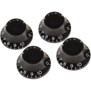 Gibson Accessories PRHK-010 Top Hats Knobs - Black 4/Pkg