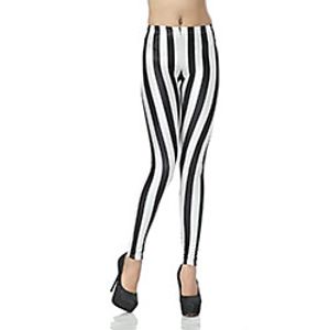 womens halloween beetlejuice costumes blackwhite verticle striped leggings skinny pants (xlus l, orange) Lightinthebox