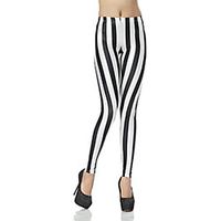 womens halloween beetlejuice costumes blackwhite verticle striped leggings skinny pants (xlus l, orange) Lightinthebox - thumbnail