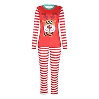 Women's ChristmasPjs Pajamas Sets 2 Pieces Elk Stripe Comfort Soft Home Crew Neck Long Sleeve T shirt Tee Pant Winter Fall Red Lightinthebox - thumbnail