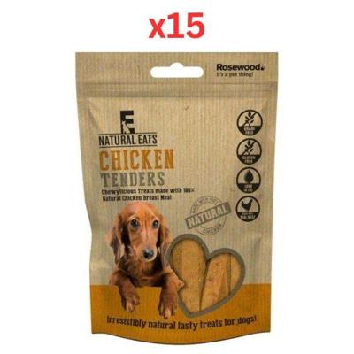 Rosewood Natural Eats Chicken Tenders Dog Treats 80G (Pack of 15) Rosewood Natural Eats Chicken Tenders Dog Treats 80G (Pack of 15)
