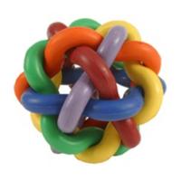 Trixie Colourful Knotted Rubber Ball Dog Toy - 7CM