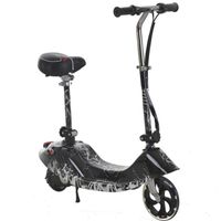 Megastar Megawheels Foldable GoPro 24V E Scooter with seat, Black - ESBD007-BLK (UAE Delivery Only)
