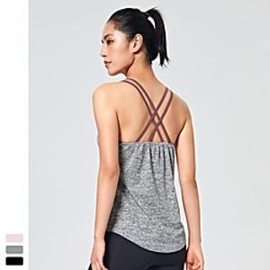 Women's Sleeveless Running Tank Top Tee Tshirt Top Athletic Summer Spandex Moisture Wicking Breathable Soft Gym Workout Running Active Training Jogging Exercise Sportswear Solid Colored Dark Grey Lightinthebox