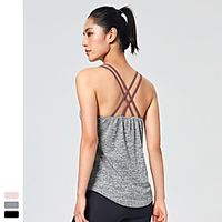 Women's Sleeveless Running Tank Top Tee Tshirt Top Athletic Summer Spandex Moisture Wicking Breathable Soft Gym Workout Running Active Training Jogging Exercise Sportswear Solid Colored Dark Grey Lightinthebox - thumbnail