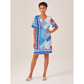 Ocean Inspired Geometric Straight-Cut Dress