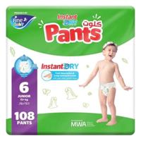 Fine Baby Instant Dry Pants Size 6 Junior 15Kg+ (Pack of 108)