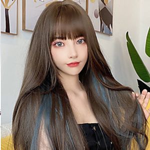 Brown Wigs Long Straight Wigs with Bangs Lightinthebox