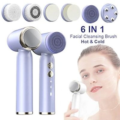 6in1 Electric Ultrasonic Facial Cleansing Brushes Automatic Rotating Remove Makeup Tools Face Massage Clean Skin Care Lightinthebox