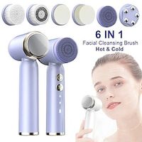 6in1 Electric Ultrasonic Facial Cleansing Brushes Automatic Rotating Remove Makeup Tools Face Massage Clean Skin Care Lightinthebox - thumbnail