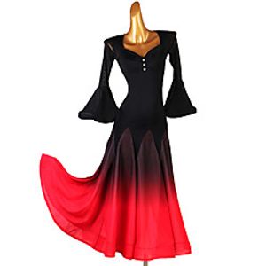 Ballroom Dance Dress Splicing Women's Performance Long Sleeve Spandex Lightinthebox