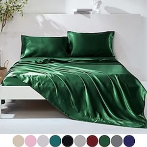 Hotel Luxury Soft Premium Solid Color Bed Sheets Set Deep Pockets Hypoallergenic Wrinkle  Fade Resistant Bedding Set Suit miniinthebox
