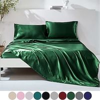Hotel Luxury Soft Premium Solid Color Bed Sheets Set Deep Pockets Hypoallergenic Wrinkle  Fade Resistant Bedding Set Suit miniinthebox - thumbnail