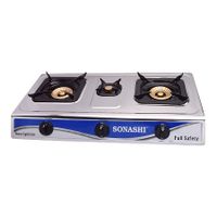 Sonashi Three Gas Burner Full Safety Glass Floral (SGB-320GFFD)