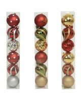 Homesmiths Christmas Bauble Shatterproof Shiny & Matt Glitter Painting Assorted 1 Pack