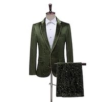 The Great Gatsby Gentleman Roaring 20s 1920s Pants Tuxedo Suits  Blazers Suit Trousers Men's Costume Vintage Cosplay Party Christmas Festival Coat Christmas miniinthebox - thumbnail