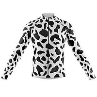 21Grams Men's Long Sleeve Cycling Jersey Spandex White Cow Bike Top Mountain Bike MTB Road Bike Cycling Quick Dry Moisture Wicking Sports Clothing Apparel  Athleisure Lightinthebox - thumbnail