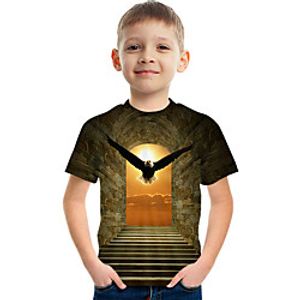 Kids Boys' T shirt Tee Short Sleeve Graphic Rainbow Children Tops Active 3-12 Years Lightinthebox