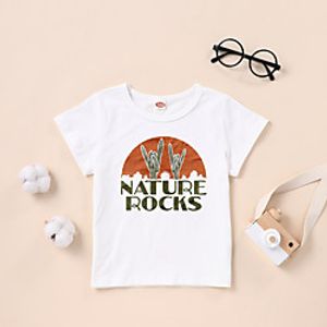 Kids Boys' T shirt Tee Short Sleeve Graphic White Black Children Tops Summer Basic Daily Wear Lightinthebox
