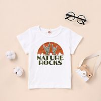 Kids Boys' T shirt Tee Short Sleeve Graphic White Black Children Tops Summer Basic Daily Wear Lightinthebox - thumbnail