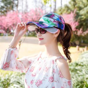 Women Summer Retractable Visor Empty Top Hat