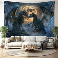 Dragon Couple Moon Hanging Tapestry Wall Art Large Tapestry Mural Decor Photograph Backdrop Blanket Curtain Home Bedroom Living Room Decoration Lightinthebox