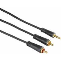 Hama HAM-122298 Audio Cable, 3.5 mm jack plug - 2 RCA plugs, stereo, Gold-Plated, 1.5 m